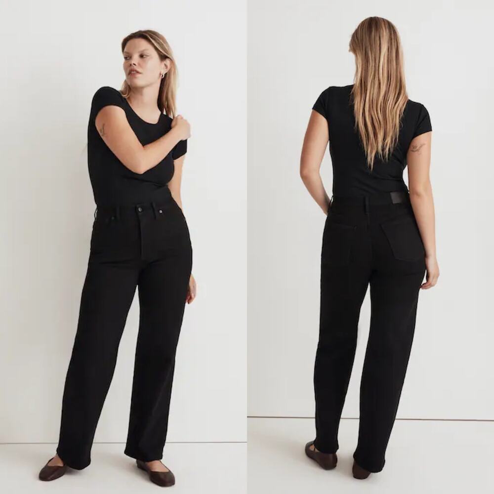Madewell The Perfect Vintage Wide-Leg Jeans size 30 Black Rinse - Picture 15 of 16